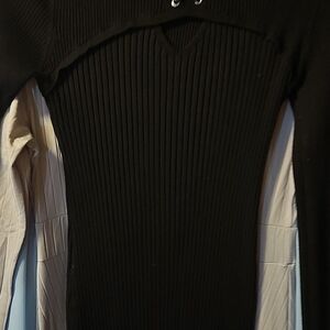 Chic Long Sleeve Black and White Dress